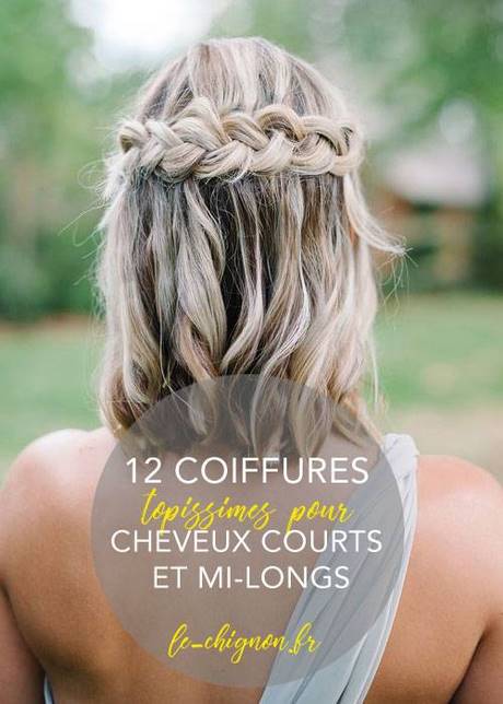 Chignon naturel cheveux mi long