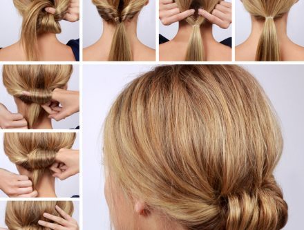 Coiffure simple cheveux mi long attaché