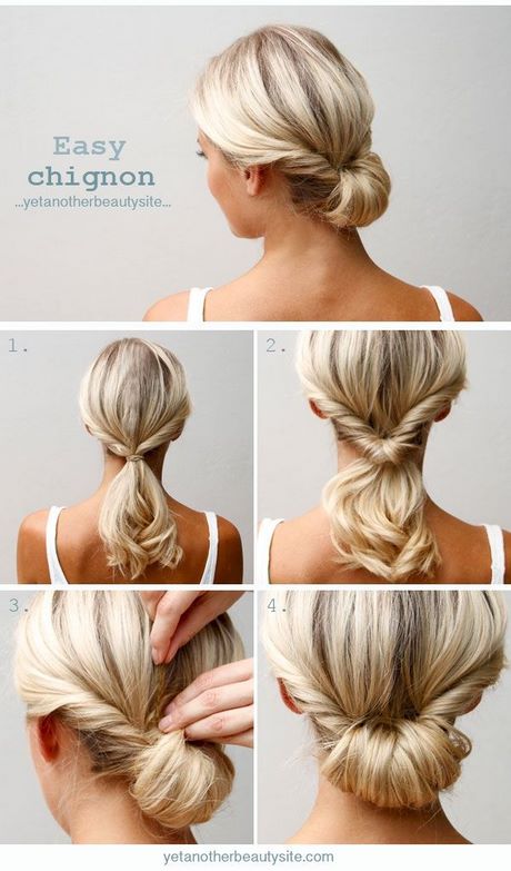 Coiffure simple chignon