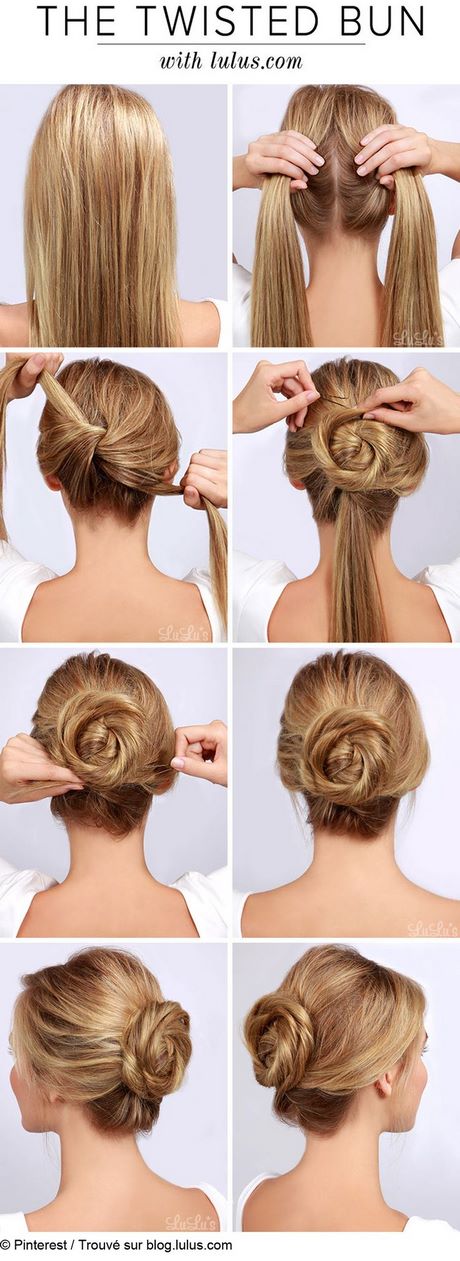 Coiffure simple sur cheveux long