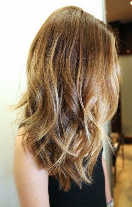 Balayage blond carré plongeant