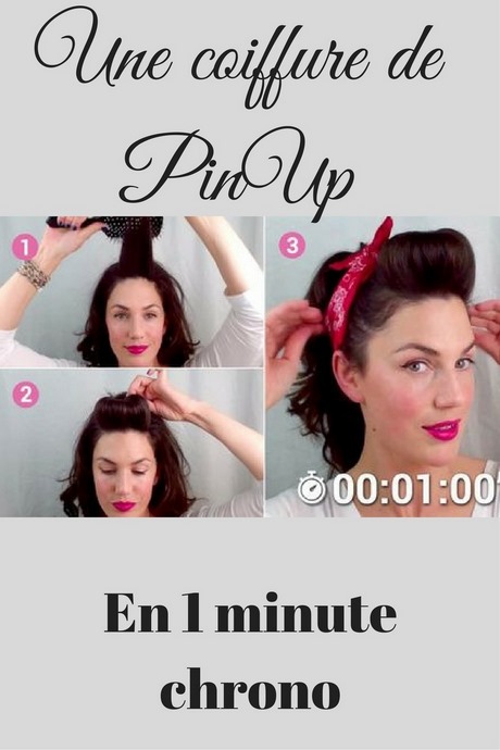 Coiffure pin up cheveux mi long