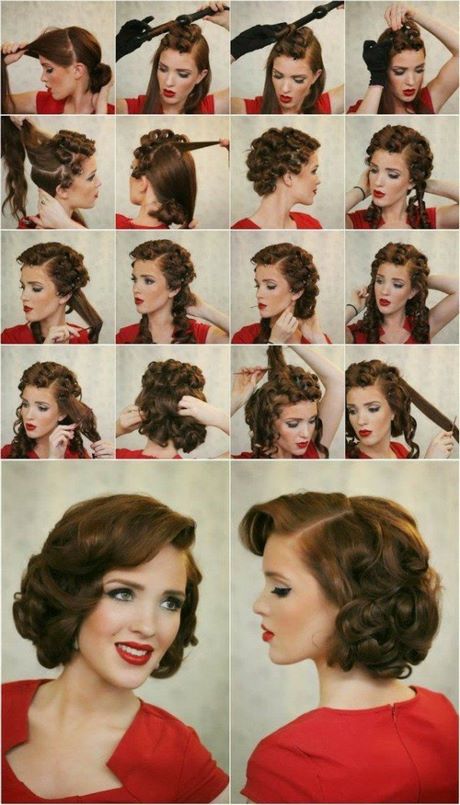 Coiffure pin up cheveux mi long