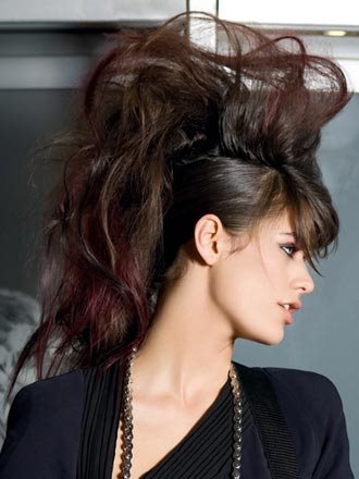 Coiffure rock femme cheveux long