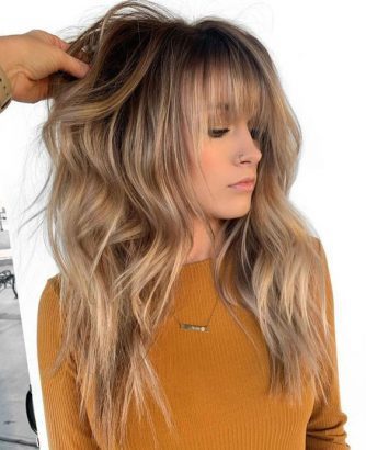 Coupe cheveux long effilé dégradé