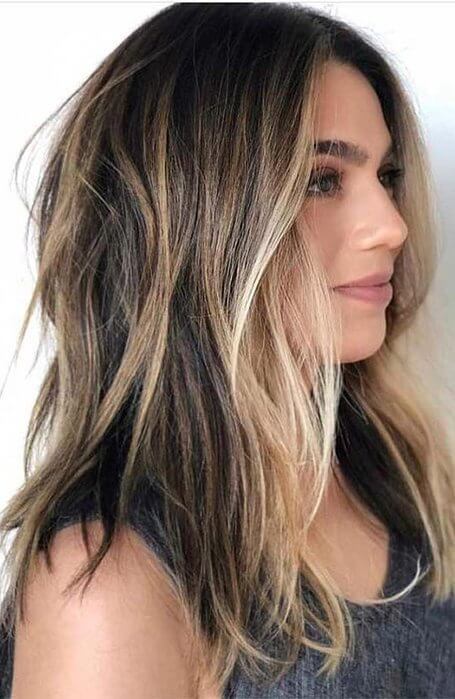 Coupe mi long balayage