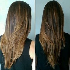 Cheveux long dégradé en v