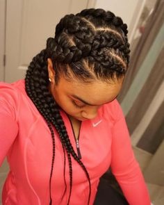 Coiffure grosse tresse africaine