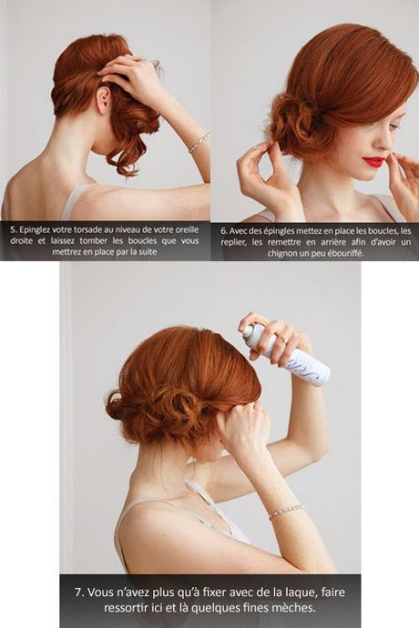 Chignon sur le coté cheveux mi long