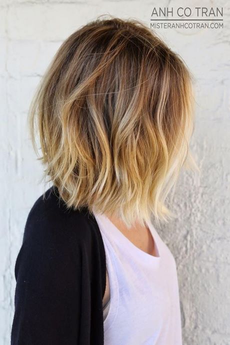 Coupe carré balayage blond